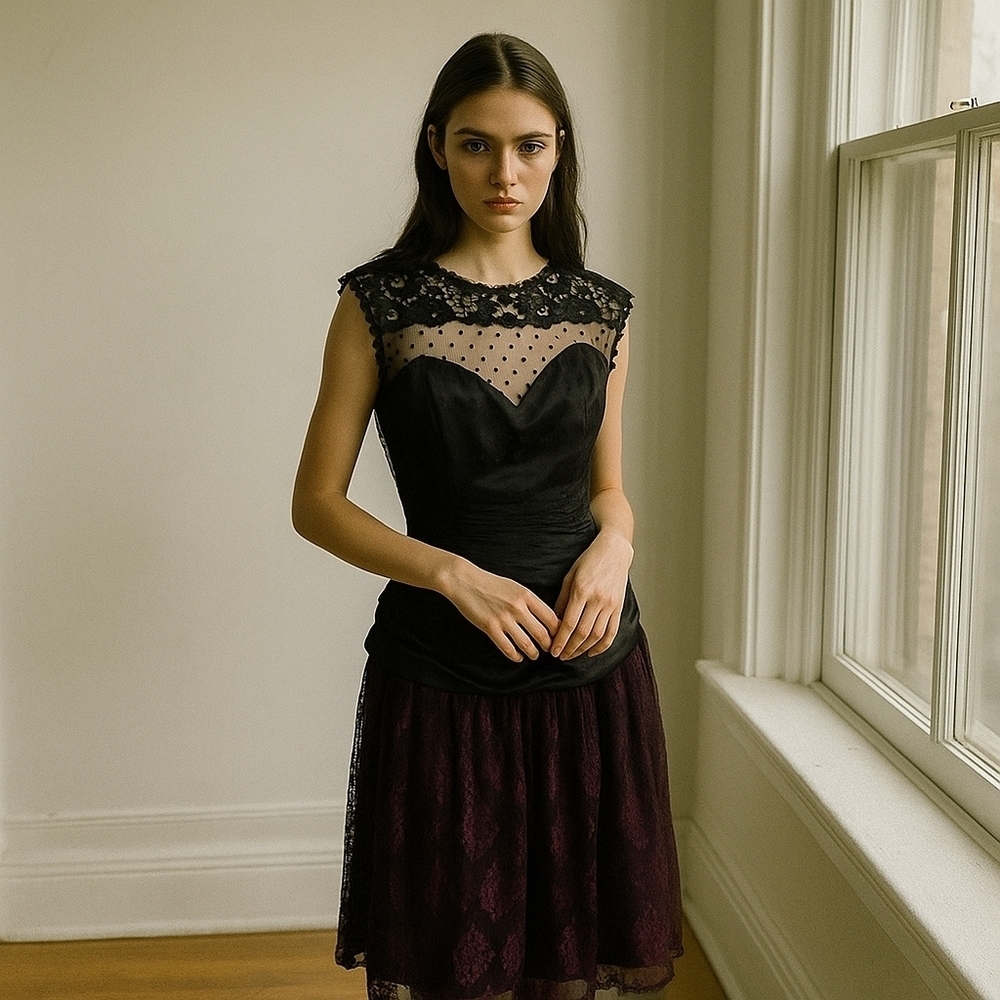 80s Gunne Sax Jessica McClintock Witchy Fairycore Whimsigoth Formal Dress
